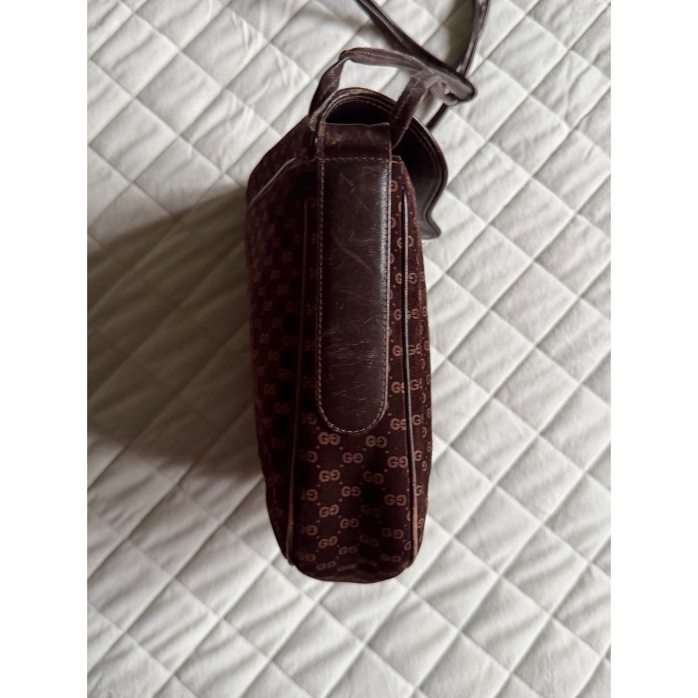 Y2K VTG Unfindable 70s Suede Gucci Monogram Crossbag Rare Coquette Cute Designer - Picture 4 of 8